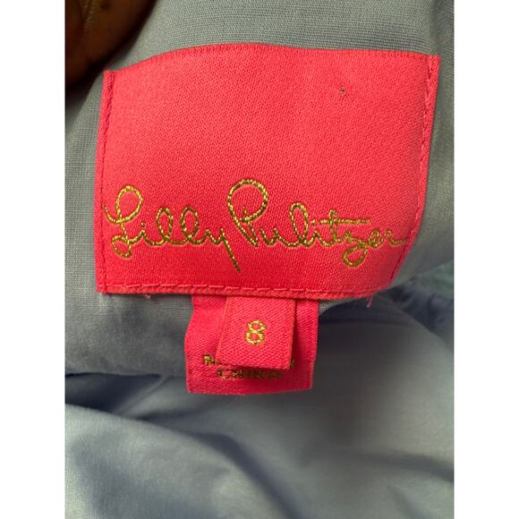 Lilly Pulitzer Clarise Dress 8 Periwinkle Floral Eyelet Cotton Shift Preppy Y2K - Picture 8 of 8